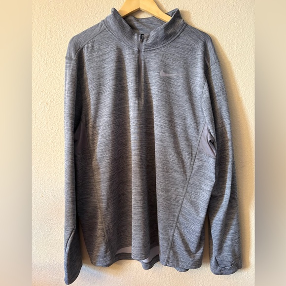 Nike Dri-FIT Men’s Gray Quarter Zip Pullover XL Athletic Top - Picture 2 of 7
